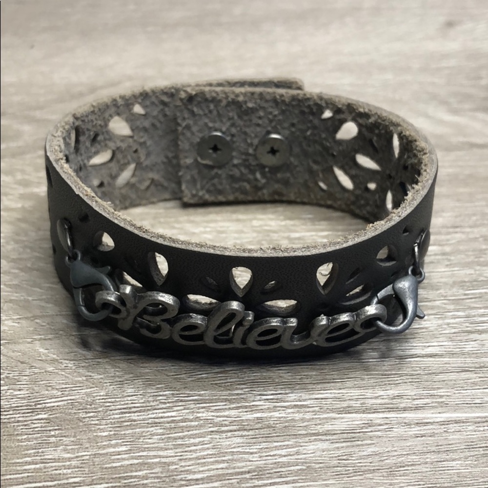 Grey Leather Hand Made Bracelet